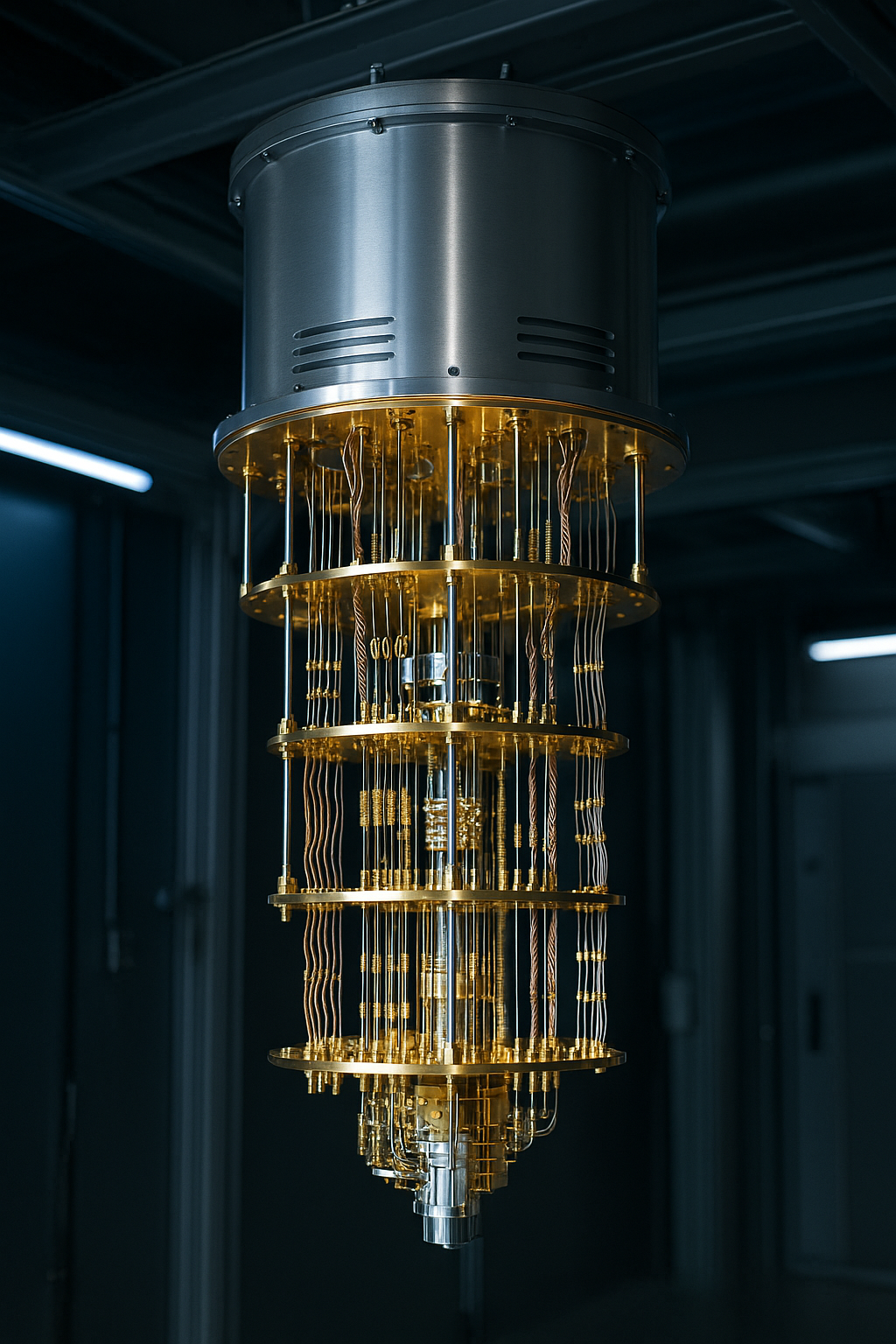 image of a futuristic mission control room in a space research tech company